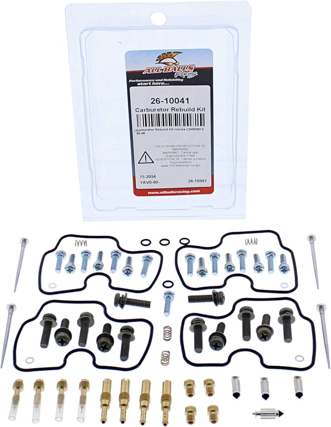 All Balls Carburetor Rebuild Kit 26-10041 Compatible With/Replacement For Honda CBR600F4 1999-2000