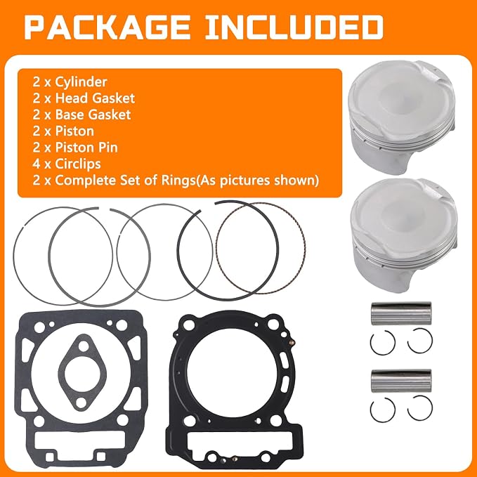 Cylinder Piston Gasket Top End Kit 91mm Compatible with Can-Am BRP Commander Maverick Outlander 1000 After-Market Parts