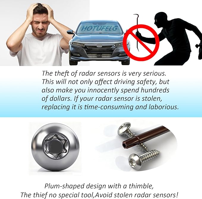 Radar Sensor Protector Cover Compatible with Honda CR-V 2023-2025 All Models, Vehicle Front Radar Sensor Anti-Theft Cover Steel with 2 Mounting Options Kit for CRV Accessory (Black)