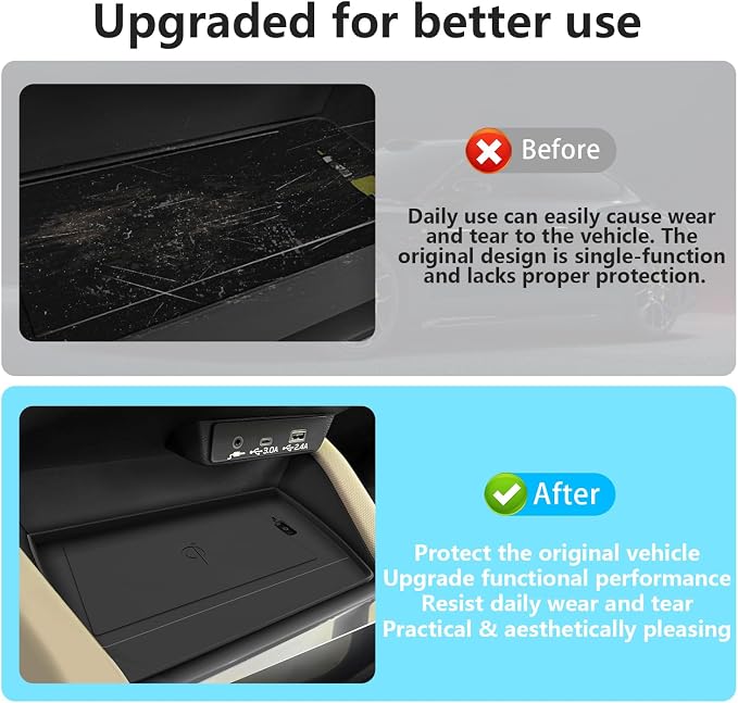 Center Console Wireless Charging Protective Mat and Center Console Cover Carbon Fiber fits for 2025 Forester Accessories Inserts Liner Anti-Slip Anti-Dust Waterproof Mats