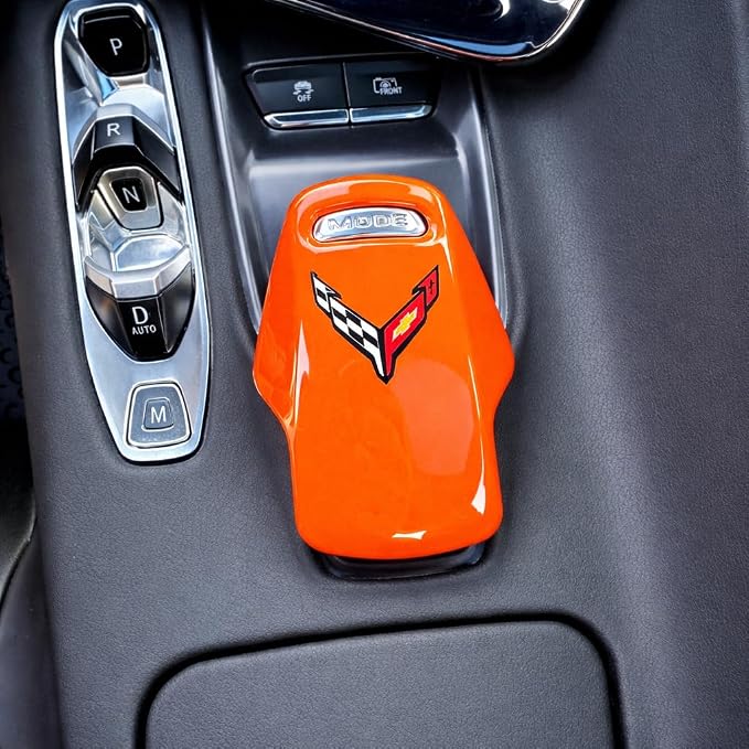 SR1 USA C8 Corvette Interior Drive Mode Selector Trim Cover Knob - Color Matched OEM-Style Upgrade - Fits 2020-2026 Corvette Stingray, Z51, Z06, E-Ray Coupe & Convertible (Amplify Orange)