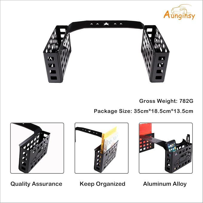 Aunginsy Center Console Gear Storage Box Basket Fit Toyot@a FJ Cruiser 2007-2024 Aluminum Gear Shift Side Storage Baskets Center Console Organizer Tray Armrest Storage Box Basket Interior Accessories