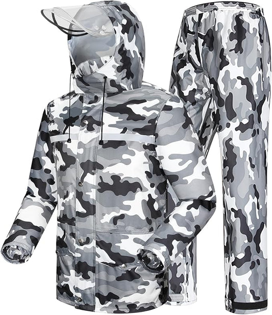 iCreek Rain Suit Waterproof Jacket and Pants Hi Vis Raincoat for Men and Women Reflective Outdoor for All-Sport Work