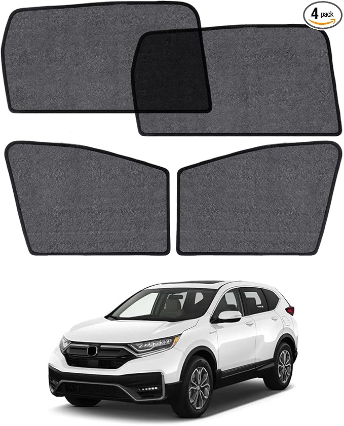 Car Window Shade for Honda CRV 2017-2022, 4 Pack Magnetic Mesh Sun Shades for Front & Rear Windows, UV Glare Protection & Baby Car Shade for Napping Camping Breastfeeding