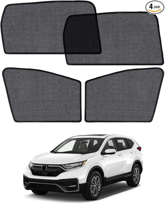 Car Window Shade for Honda CRV 2017-2022, 4 Pack Magnetic Mesh Sun Shades for Front & Rear Windows, UV Glare Protection & Baby Car Shade for Napping Camping Breastfeeding