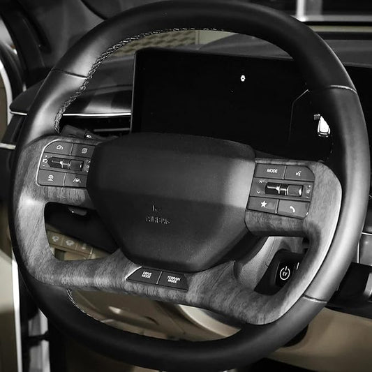 YOUTOOCAR Steering Wheel Trim Cover Compatible with Kia EV9 2024-2026 Accessories (Wood Grain)