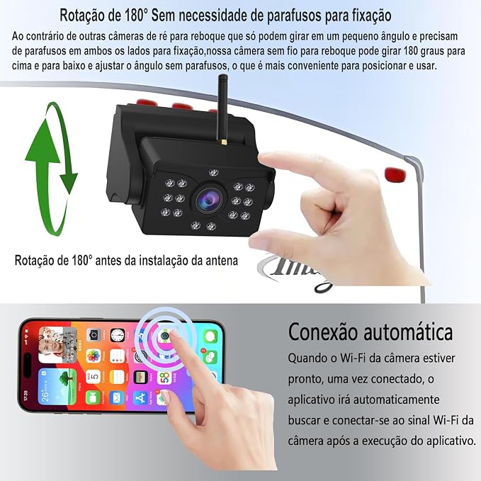Wireless Backup Camera,Ultra Strong WiFi Signal Clear Picture Magnetic Rechargeable Rear View Reverse Back up Camera for Hitch Tow Gooseneck Travel Boat Horse 5th Wheel Trailer Truck Camper Pickup RV