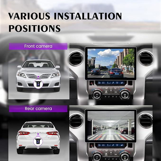 Dasaita AHD 1080P Backup Camera, Universal Front or Rear View, Only Fit 1080P Navigation,170° Wide Angle, Night Vision, Fisheye Correction, IP68 Waterproof, 6M RCA Cable Reversing Parking Kit