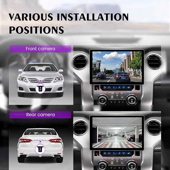 Dasaita AHD 1080P Backup Camera, Universal Front or Rear View, Only Fit 1080P Navigation,170° Wide Angle, Night Vision, Fisheye Correction, IP68 Waterproof, 8M RCA Cable Reversing Parking Kit