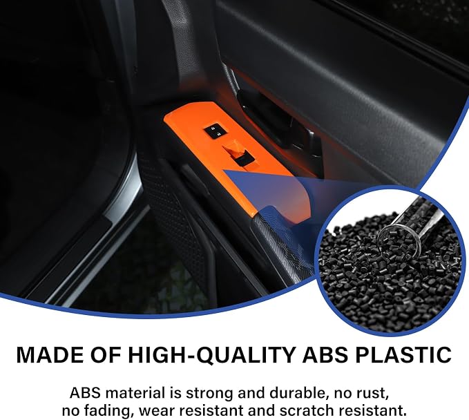 Daeiclru Window Lift Switch Panel Cover Compatible with Toyota Tacoma 2024 2025, Pickup Truck Door Power Window Glass Lift Switch Button Protection Cover Interior Accessories (Orange)