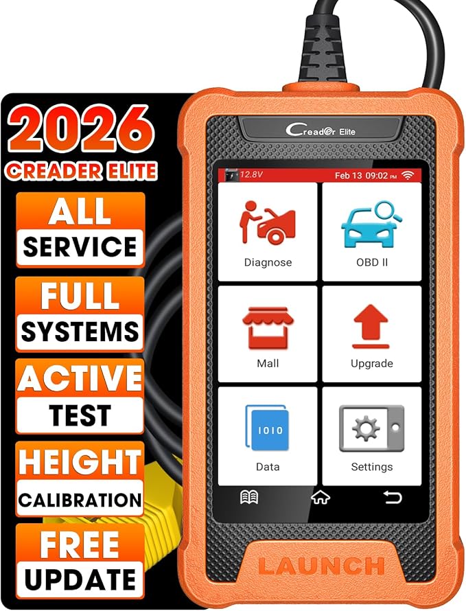 LAUNCH Creader Elite for Land Rover Jaguar OBD2 Scanner, Full System Diagnostic Tool, Bi-Directional Scan Tool, All Reset Services, Active Tests, Height Calibration, Auto VIN, Lifetime Free Update