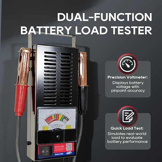 TOPDC Car Battery Tester, 6V/12V, Battery Load Tester 100-1000 CCA, Automotive Battery Tester 100 AMP, for Cars, RVs, Motorcycles, ATVs, Boats