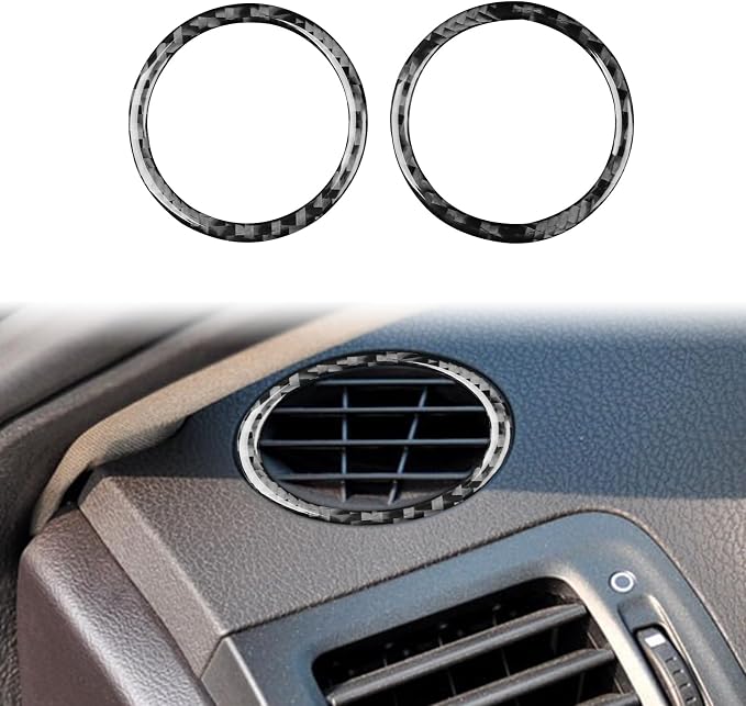 Black Soft Carbon Fiber car Interior defogging Vent 2/Piece Decorative Sticker Suitable for Acura TSX 09-14 Carbon Fiber car Interior