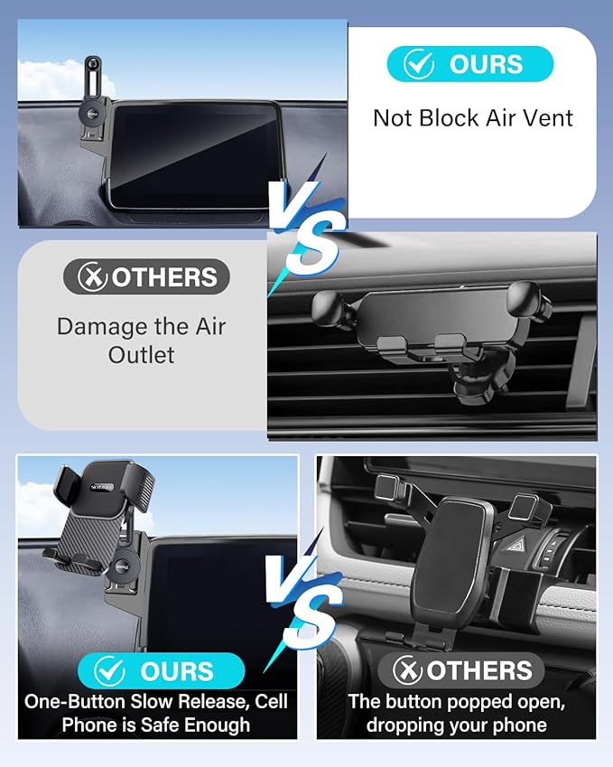 SKYLOTEC Phone Mount for Mazda 3 2014-2016/CX-3 2016-2021/MX-5 MX5 Miata 2016-2023 Accessories 7-Inch Screen Fixed Clip, Automobile Cradles Car Phone Holder, Cell Phone Base Not Block Air Vent