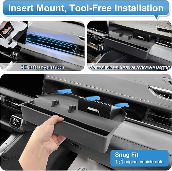 2026 RAV4 Center Console Organizer with Side Pocket, for Toyota RAV4 (LE/SE/XLE Premium/Woodland/XSE/Limited/GR Sport), Anti-Slip Silicone Console Tray&Small Drawer 2026 RAV4 Accessories (PASS)