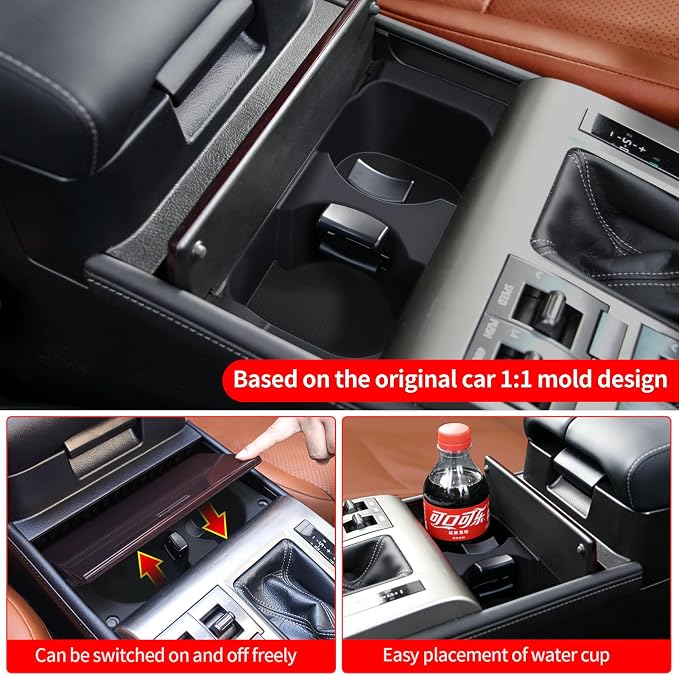 Central Control Water Cup Mat Is Applicable to Internal Modification of 2010-2013 Lexus GX460 Silicone Non-Slip Mat Storage Box Protective Pad Lexus GX460 Accessories (2010-2013)