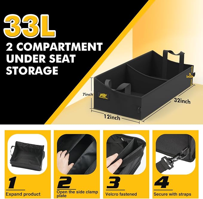 MIKKUPPA Truck Under Seat Storage - Replacement for 2015-2024 Ford F150 F250 F350, for 2 Compartments for Bench Seat Truck Tool Box Organizer Underseat Storage Bag