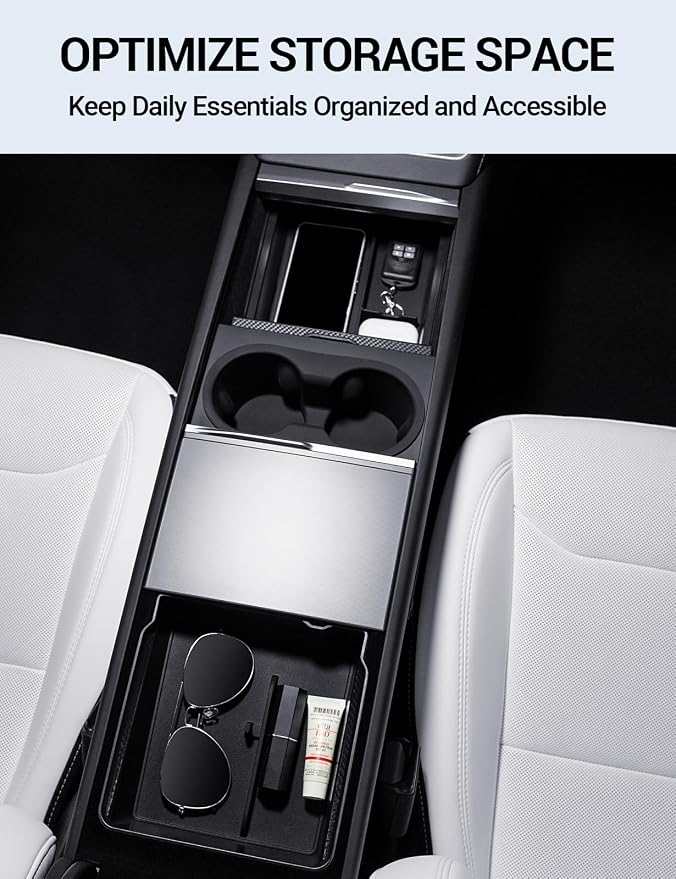 Motrobe Tesla Model Y/3 Center Console Organizer and Tesla Model Y/3/S Seat Hooks