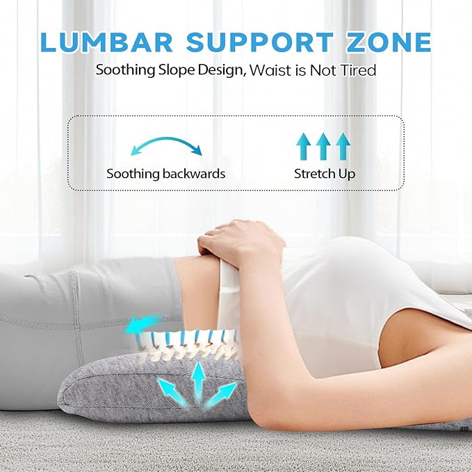 Cervical Pillows for Neck and Shoulder Pain with Lumbar Support,Memory Foam Neck Pillow for Deep Sleeping,Orthopedic Bed & Travel Pillow for Scoliosis,Postoperative Recovery & Poor Posture
