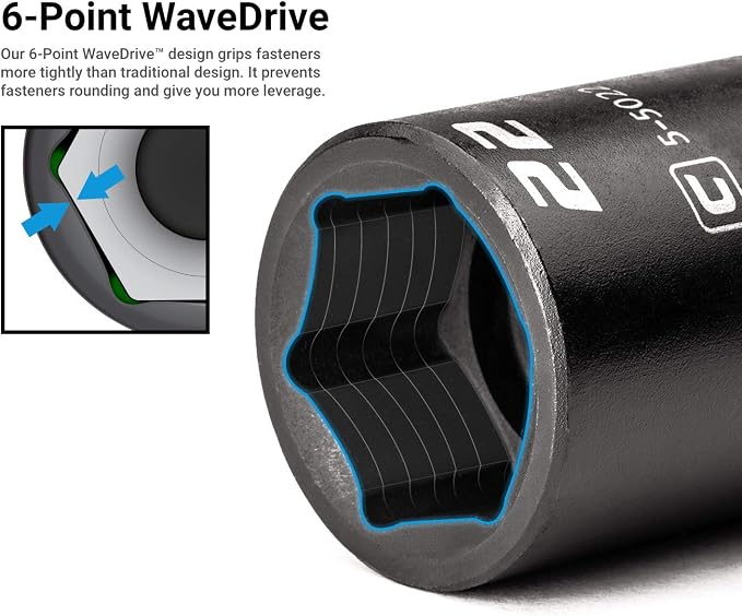 Capri Tools 1/2 in. Drive Jumbo Deep Impact Socket Set, 29 to 36 mm, Metric, 8-Piece