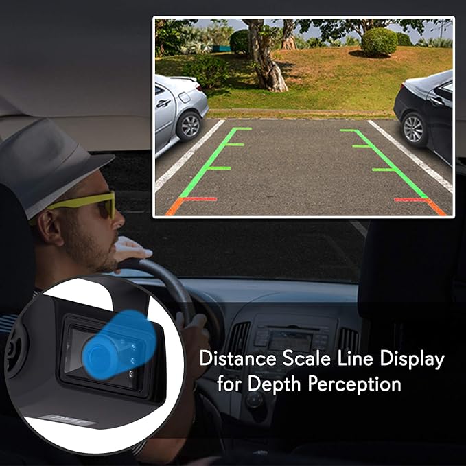 Pyle Rear View Backup Camera System - Waterproof Mini Parking Reverse License Car Vehicle Rearview Back Up w/ 656x492p 480 TVL Resolution, Night Vision, Tilt-Adjustable Angle, Universal Mount PLCM27