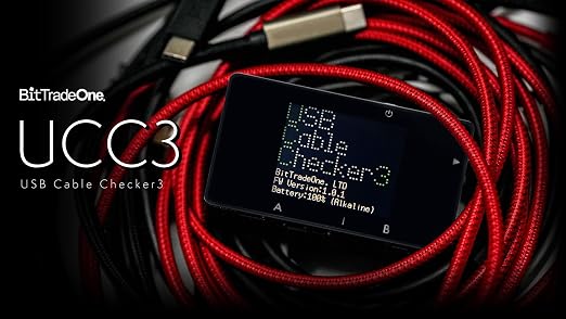 BitTradeOne USB Cable Checker 3 - Professional USB Cable & Port Tester, Supports USB4, PD EPR 240W, E-Marker Reading, Wire Connectivity & Resistance Measurement, 1.77" LCD - ADUSBCIM3U