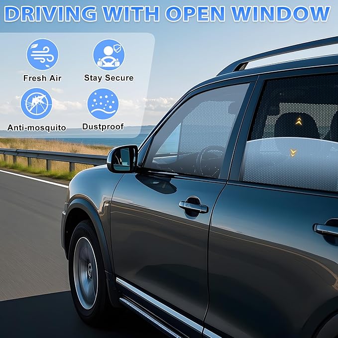 ZATOOTO Car Window Shades for Toyota RAV4 2019-2024, Car Window Cover for Side Window Sun Shade with Half-Cover Front Window Design for Rearview Sight, Visibility & UV Protection for Driving, Camping