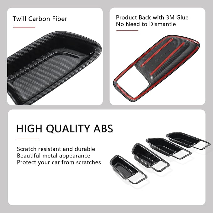 Carbon Fiber Inner Door Handle Bowl Cover Compatible with Toyota Corolla 2020–2026 & Corolla Hatchback 2019–2026
