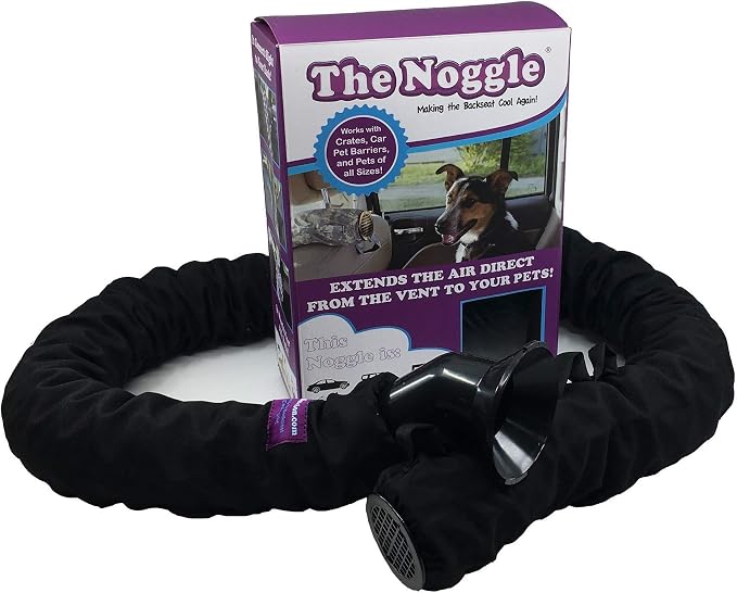 The Pet Noggle - Extend Hot and Cold Air From Your Dash AC Vent to Pets in the Back Seat - Summer and Winter Vehicle Traveling System to Keep Dogs and Cats Comfortable in the Car - 10ft, Black Ice