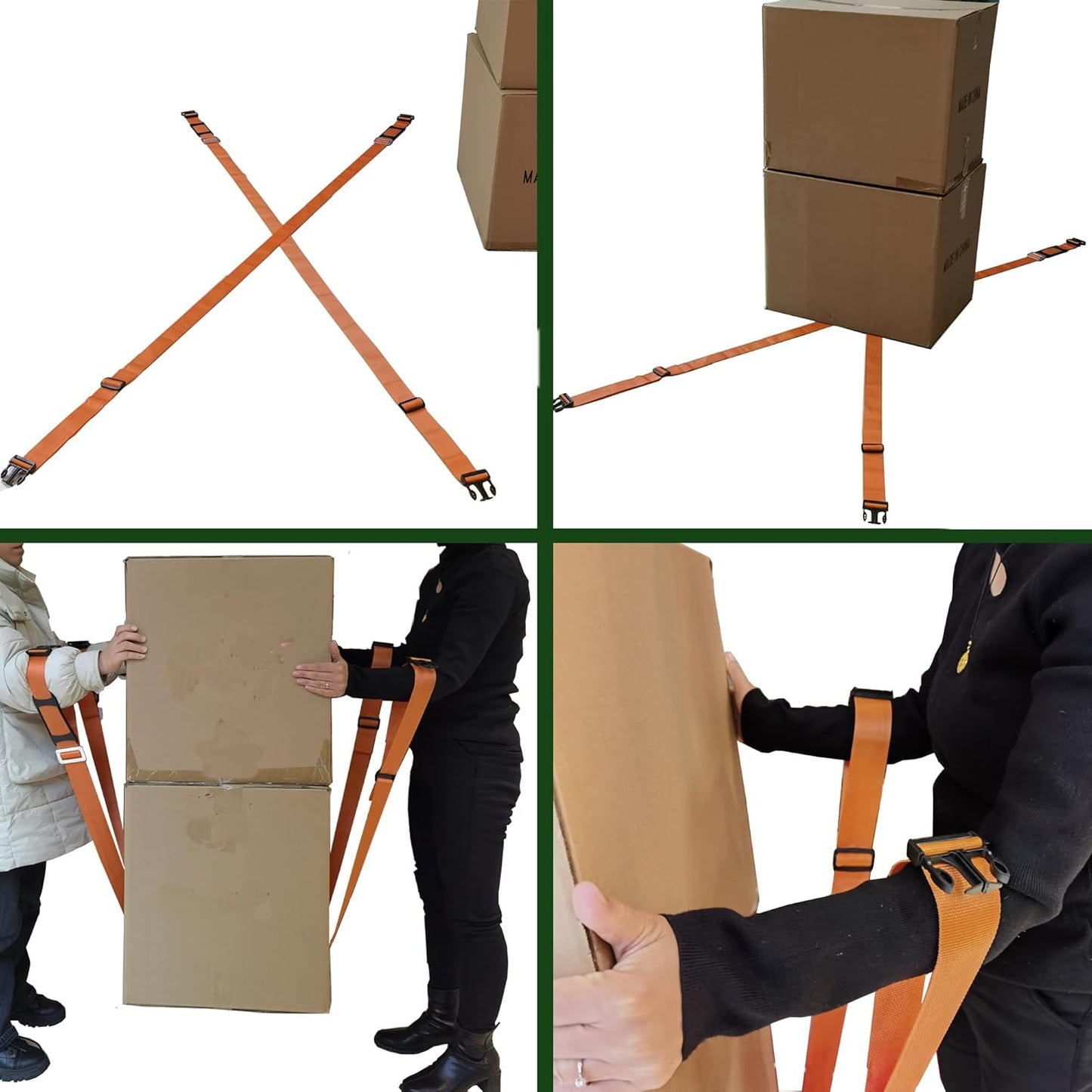 1-2 Person Lifting and Moving Straps Lift,Move and Carry Boxes, Appliances, Furniture - Ideal for Home, Factory, Outdoor Use,or Any Item up to 600 lbs. Safely and Easily Like a Pro, Orange