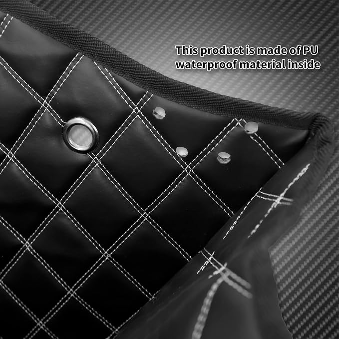 Motorcycle Drop-in Saddlebag Carpet Liners Fits for Harley Touring Models Road King Road Glide Road King Electra Street Ultra Glide Classic 1993-2013 (White Thread)
