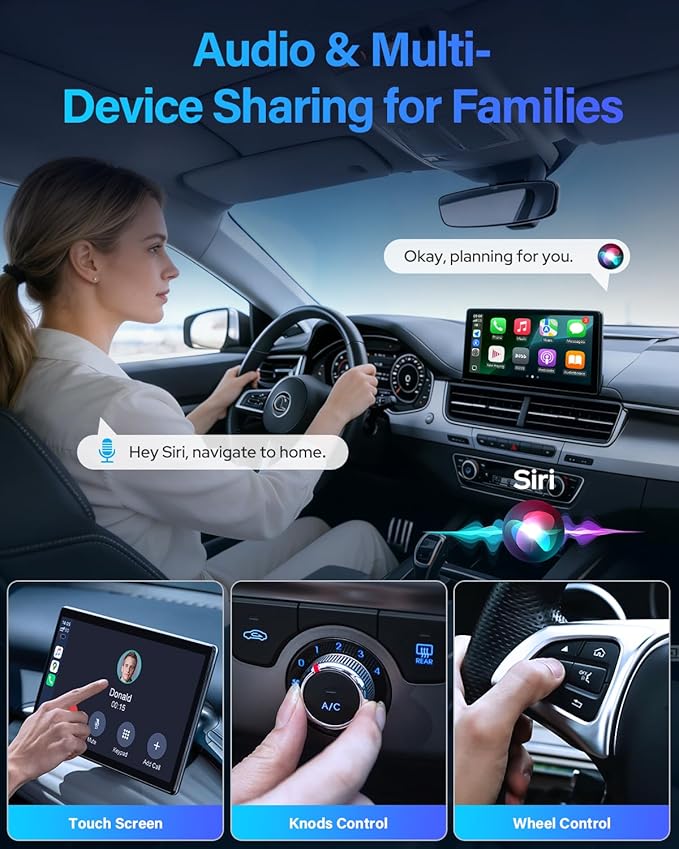 Simple CarPlay Wireless Adapter, Plug & Play in 3-5 Sec, 5.8GHz Stable Connection, Easy Wireless CarPlay & Android Auto Adapter for Any Car