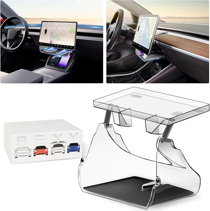 Under Screen Storage Organizer Compatible with Tesla Model Y Juniper 2025 /Model 3 Highland 2024 2025 Center Console Organizer Tray Accessories