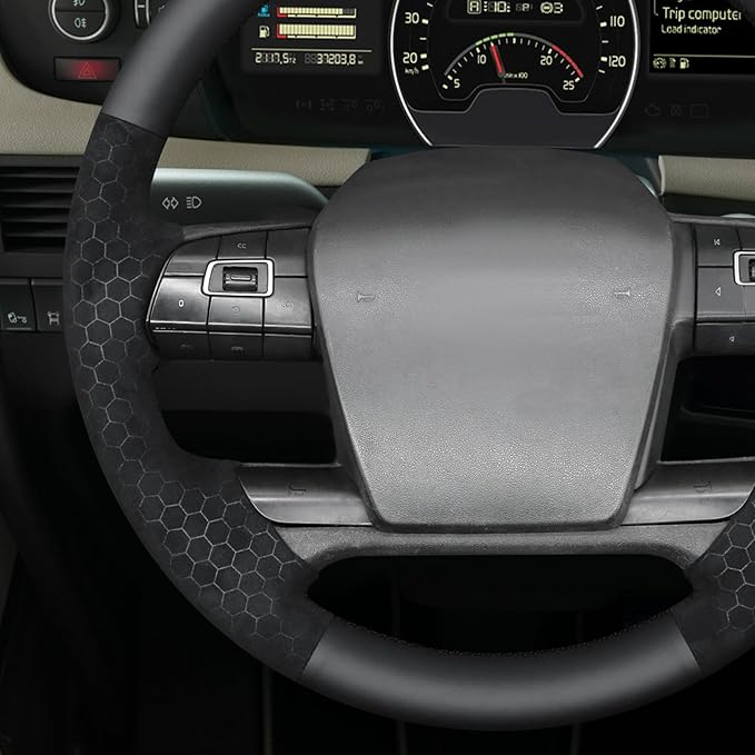 MEWANT Hand Sewn Steering Wheel Cover Wrap for Volvo VNL VNR FM FH 2017-2025 Steering Wheel Accessories for Volvo FM