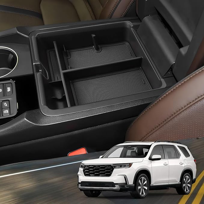 (3Pack) Center Console Organizer Compatible with 2026 Honda Passport Console Tray Middle Console Storage Wireless Charging Protecive Mat Cup Holder Inserts 2026 Honda Passport Trailsport Accessories