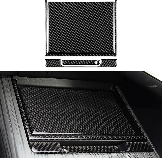 NVCNX Real Premium Carbon Fiber for Toyota Camry Accessories 2018-2024 2019 2020 2021 2022 2023 SE/LE/XSE/XLE/SE Nightshade/L/TRD Gas Hybrid Center Console Organizer Cover Interior Trim Sticker 4PCs