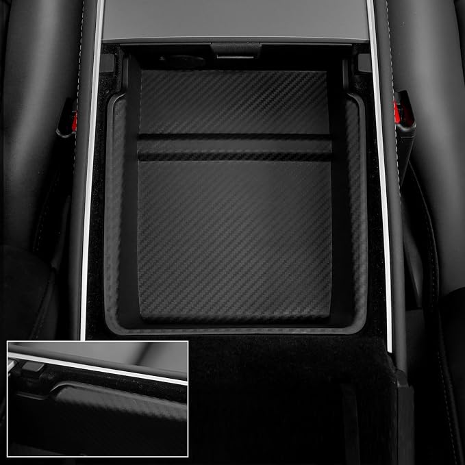2021-2024 Tesla Model Y Center Console Organizer Tray Accessories Compatible with Model 3 (2021-2023) Storage Box Armrest Compartment Insert