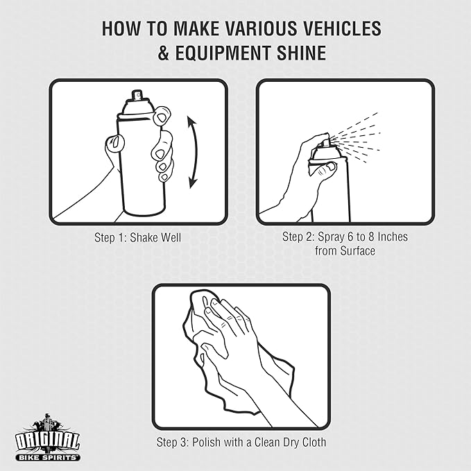Original Bike Spirits Spray Cleaner and Polish - 14 oz (Case of 12) - 1039615 - Can to Make Any Vehicle Shine, Cleans, Polishes and Protects