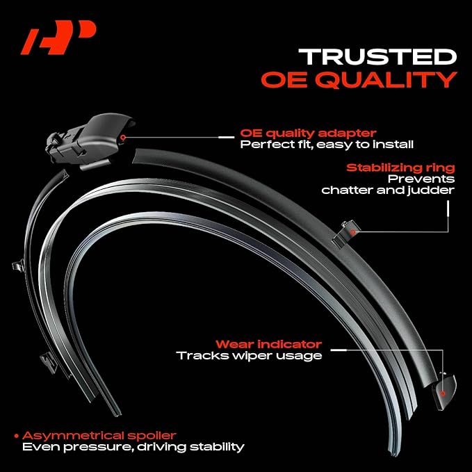 A-Premium 26" + 16" Windshield Wiper Blades Compatible with Subaru Impreza 2017-2024, CrossTrek 2018-2024, WRX 2022-2024 - Gen2V5, All-Season Wipers with Wear Indicator & Towel (Pack of 2)