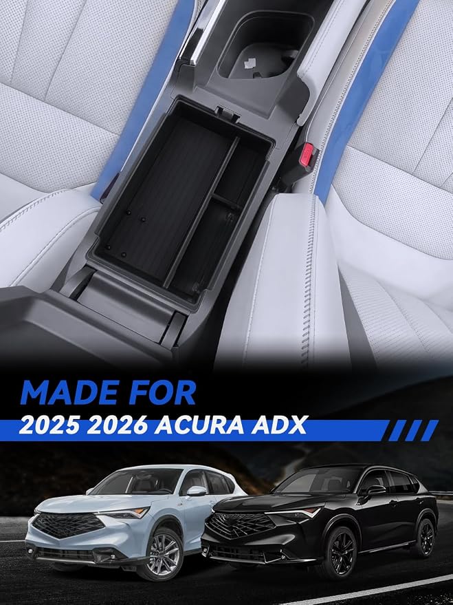 for Acura ADX Center Console Organizer 2025 2026 Acura ADX (A Spec/A Spec with Advance) Accessories Armrest Tray Middle Storage Box Insert Container Durable ABS Plastic