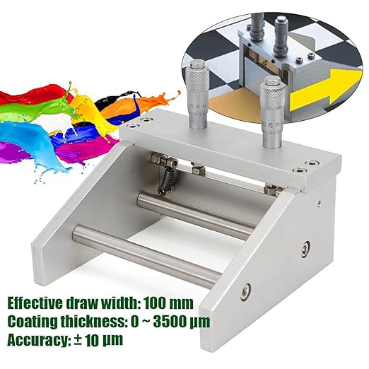 Micrometer Adjustable Film Applicator Coating Lab Doctor Blade Coating Machine KTQ-II High Precision Film Applicator 3500μm Coating Thickness Adjustable, 100mm Width (film casting doctor blade)