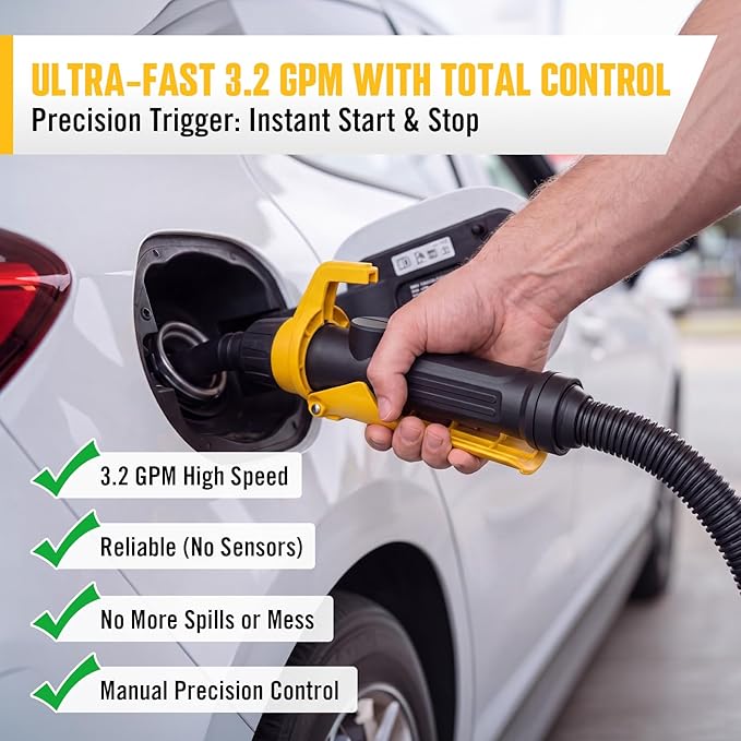 ReliaRoads Dual Power Fuel Transfer Pump, Cordless Fuel Pump Compatible with DEWalt 20V and Milwauke 18V Batteries, Upgraded 3.2 GPM Portable Pump for Diesel, Water, Gasoline (Battery Not Included)