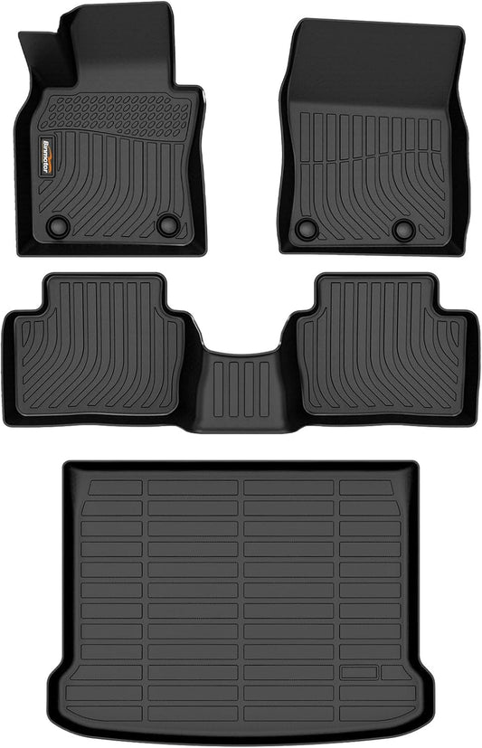 Binmotor-Floor Mats & Cargo Liner for Mazda 3 2019-2025(Only Hatchback), Heavy Duty Car Floor Mat Rubber Liners All Weather Car Mats for Mazda 3 Accessories