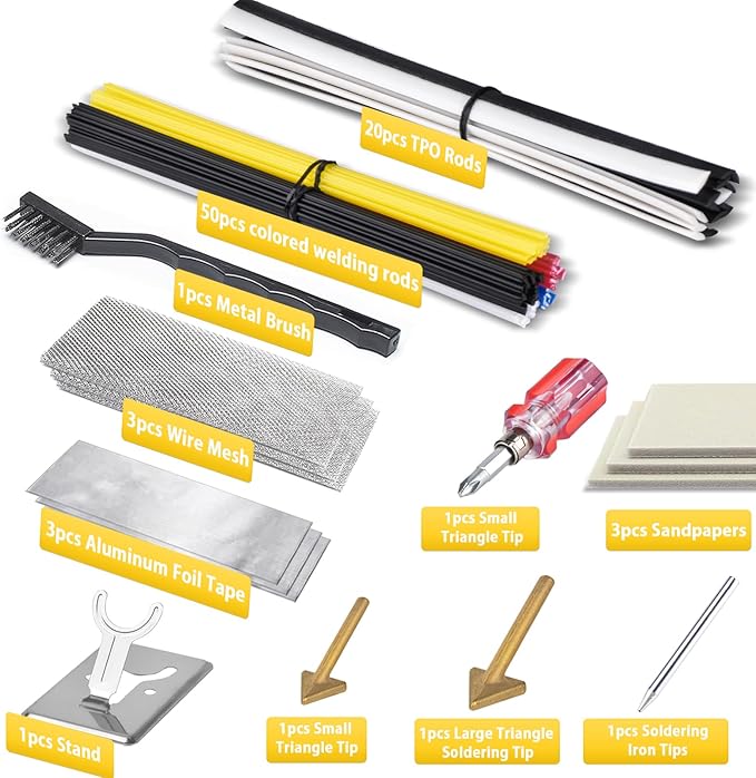 150W Plastic Welder Kit, 3-Speed Temperature Control Plastic Welding Kit, Professional Plastic Weld Tool With 70pcs Welding Rods,3Tips,Portable Plastic Repair Kit For Car Bumper,Kayak Repairs (Yellow) | Plastic Weld With 3 Tips, 70pcs Rods, Portable Bu...