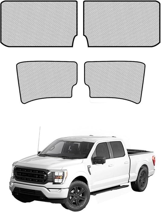 Car Window Shades for Ford-F150(2015-2025),4 Pack Car Window Cover for Baby Sun Shade Blocker Breathable Mesh,Reduce UV Rays & Heat Insulation Privacy Protection for Camping, Travel, Sleep