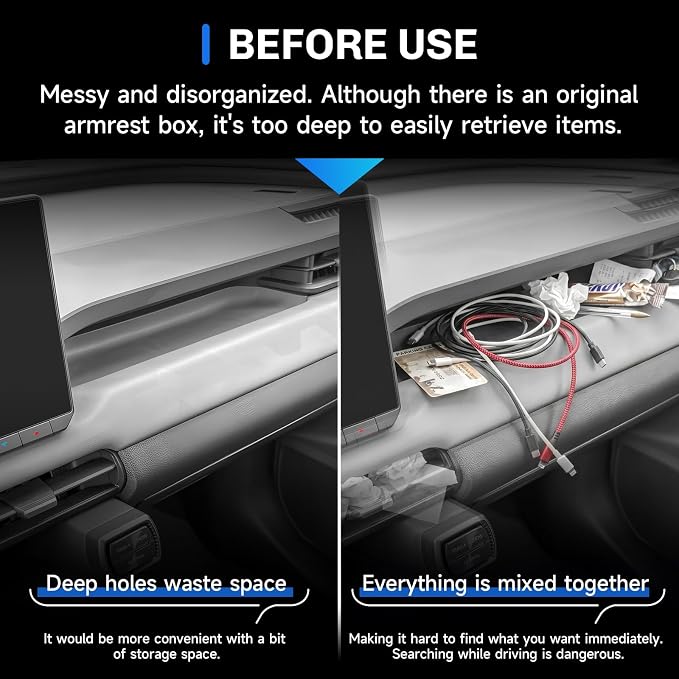 SXCY for 2026 Toyota RAV4 Center Console Organizer Passenger Side Tray Multifunctional Storage 2026 RAV4 Accessories for 2026 Toyota RAV4 Interior Console Acccessories with Drawer and Phone Stand