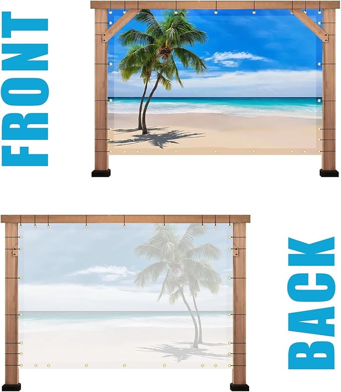 Amagenix Custom Design Patio & Gazebo Backdrop Screen, PVC Sun Shade with UV Resistant, Full-Color Printed Shade Cloth Cover for Backyard, Balcony, Outdoor, Garden