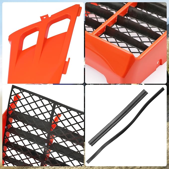 Orange Plastic Gas Tank Side Covers with Grill, Compatible with Yamaha Banshee 350 1987-2006, 2-PC Set, OE 2GU-2171L-00-00