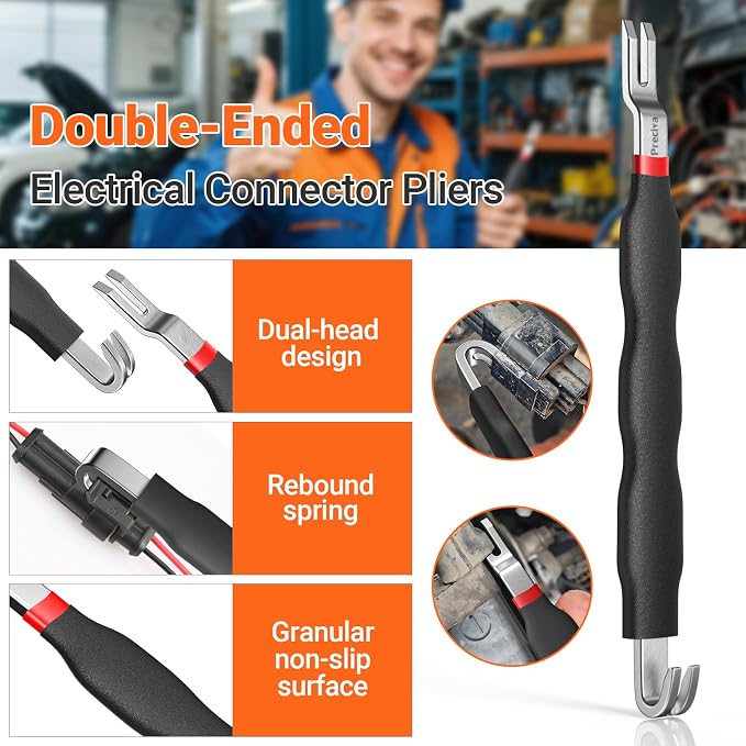 Preciva 3 PCS Electrical Disconnect Pliers, Electrical Connector Pliers for Cars, Automotive Electrical Plug Connectors, Automotive Wire Locking Push Tab