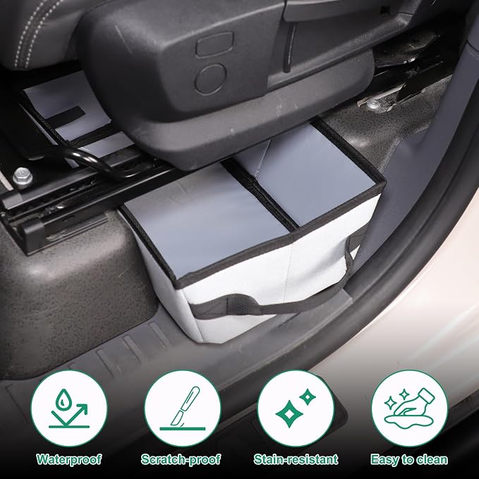 Under seat Storage Bag for Ineos Grenadier 2020-2025 Accessories Oxford Cloth Tool Organizer Box Under Front Seat, Underseat Hidden Bag Organizer Tray Drawer Bin with Anti-slip Handle (Grey)